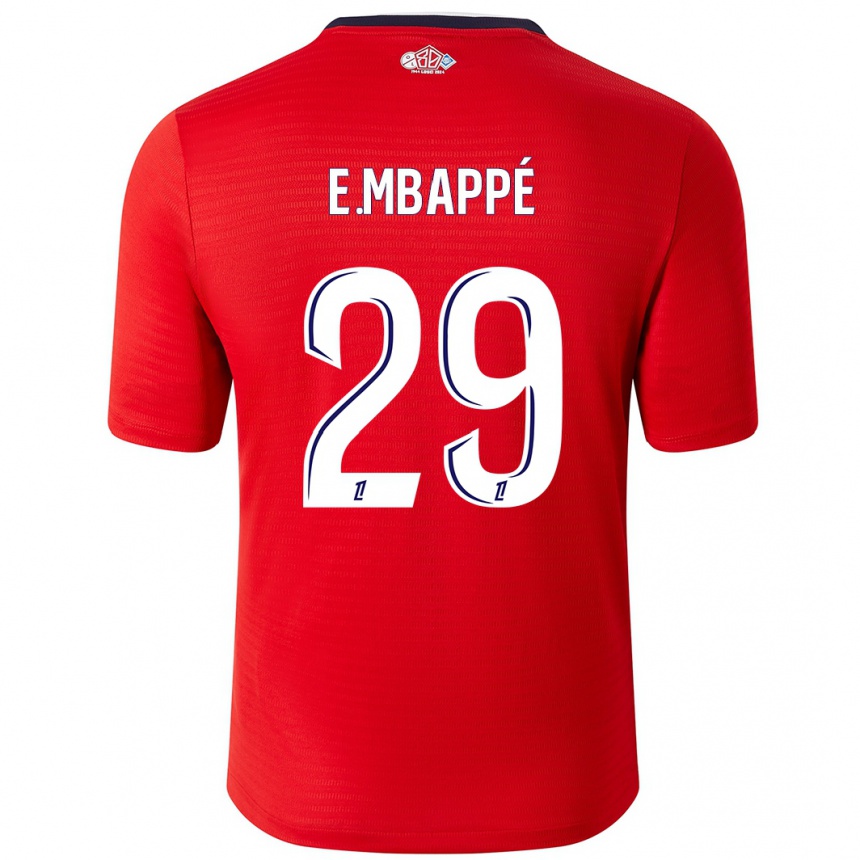 Kinder Fußball Ethan Mbappe #29 Rot Weiß Heimtrikot Trikot 2024/25 T-Shirt Luxemburg