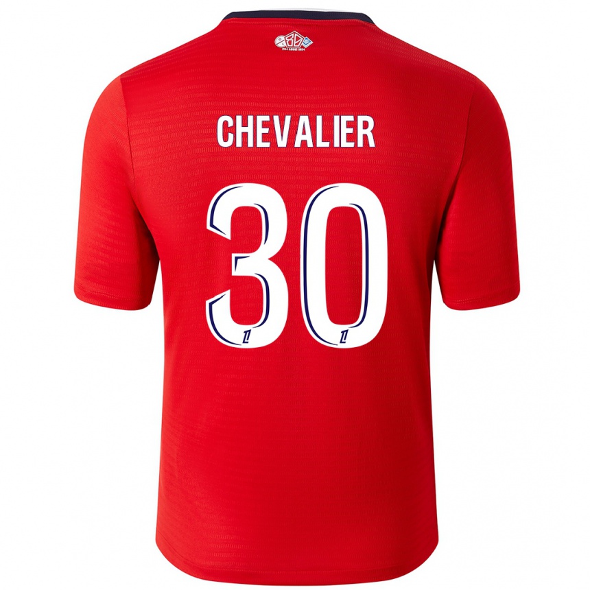 Kinder Fußball Lucas Chevalier #30 Rot Weiß Heimtrikot Trikot 2024/25 T-Shirt Luxemburg