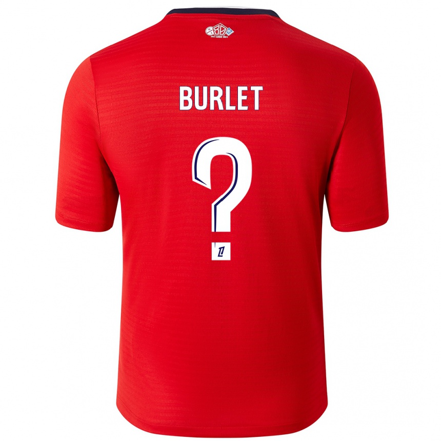 Kinder Fußball Vincent Burlet #0 Rot Weiß Heimtrikot Trikot 2024/25 T-Shirt Luxemburg