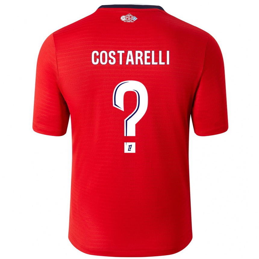 Kinder Fußball Morgan Costarelli #0 Rot Weiß Heimtrikot Trikot 2024/25 T-Shirt Luxemburg