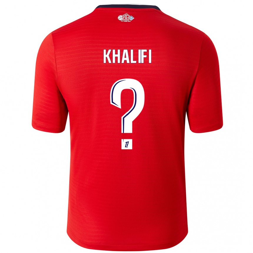 Kinder Fußball Yassine Khalifi #0 Rot Weiß Heimtrikot Trikot 2024/25 T-Shirt Luxemburg