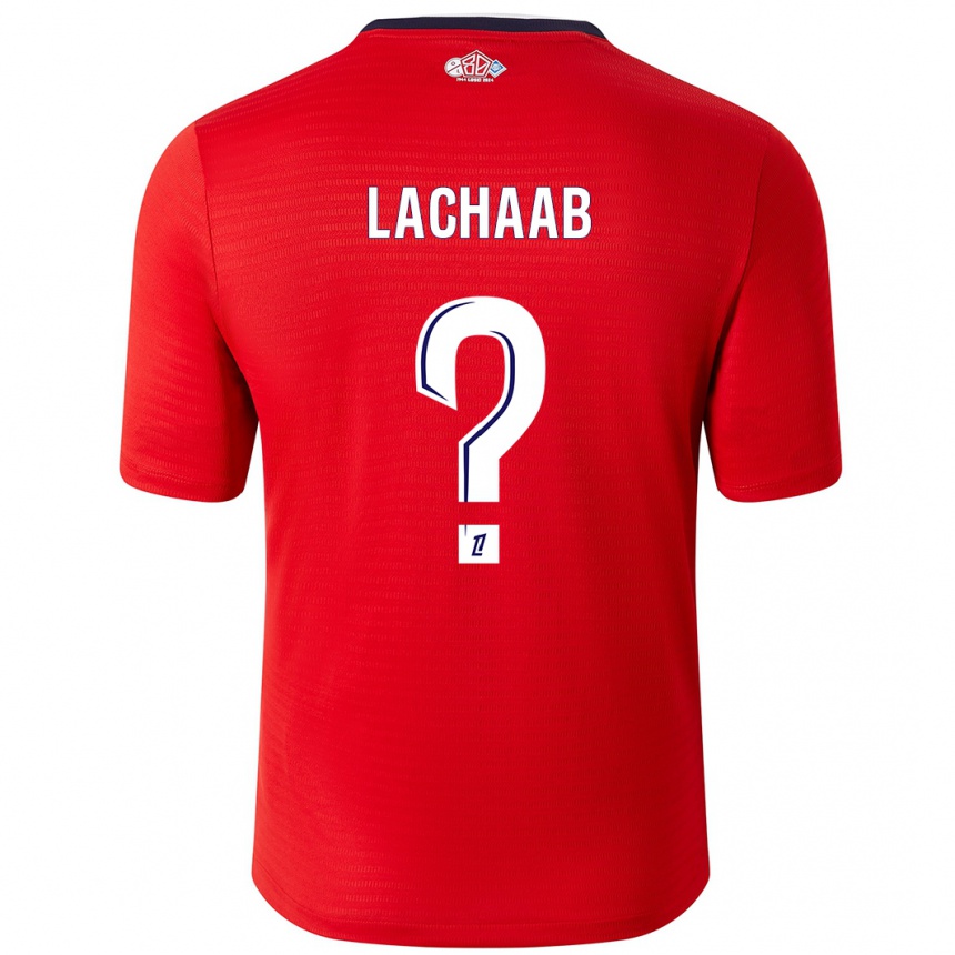 Kinder Fußball Younes Lachaab #0 Rot Weiß Heimtrikot Trikot 2024/25 T-Shirt Luxemburg