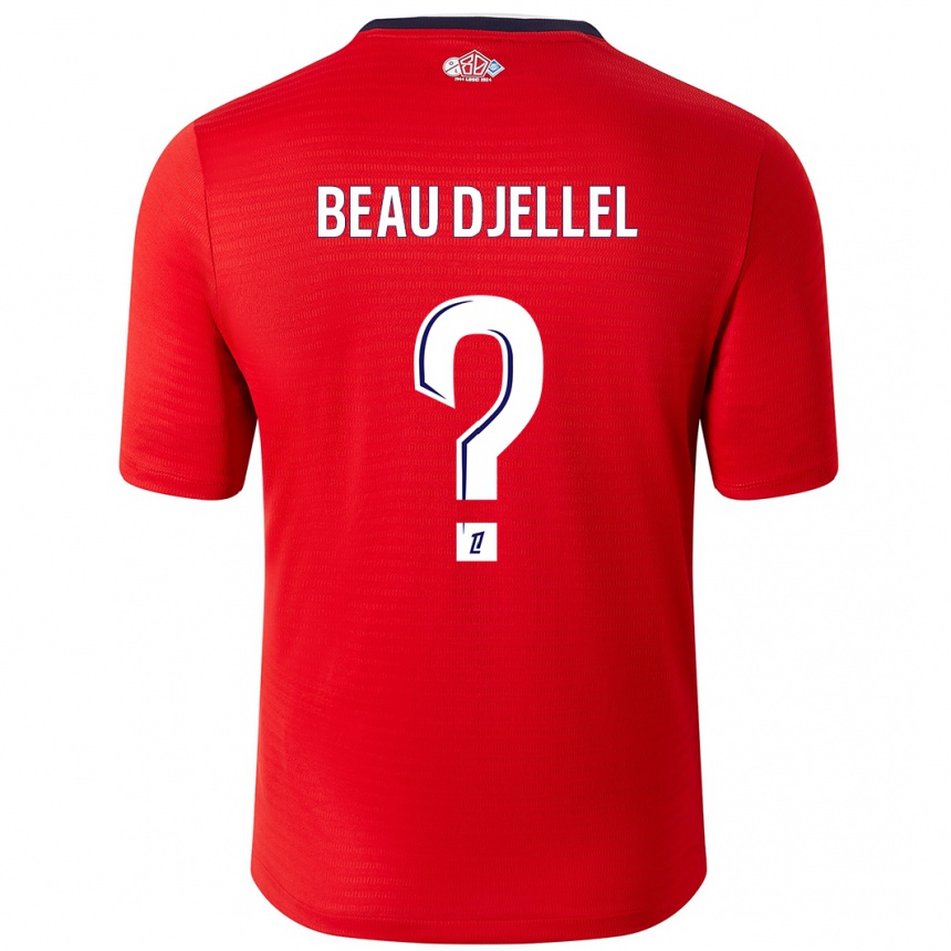 Kinder Fußball Yanis Beau Djellel #0 Rot Weiß Heimtrikot Trikot 2024/25 T-Shirt Luxemburg