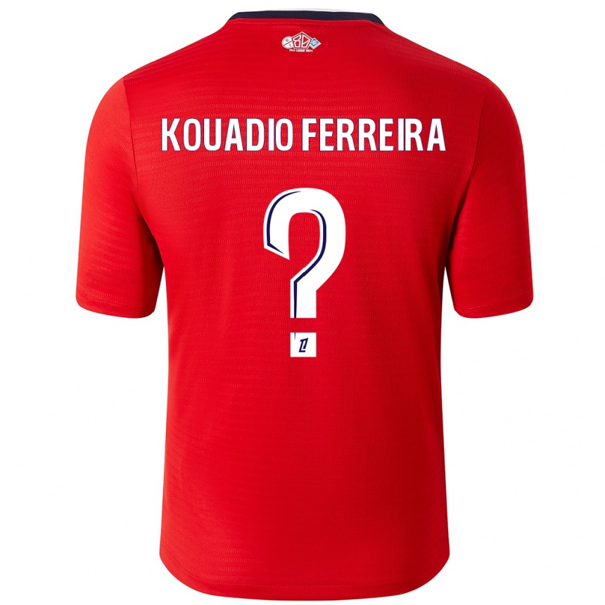 Kinder Fußball Wilfrid Kouadio Ferreira #0 Rot Weiß Heimtrikot Trikot 2024/25 T-Shirt Luxemburg