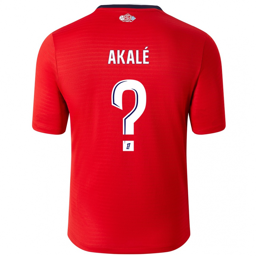 Kinder Fußball Ruben Akalé #0 Rot Weiß Heimtrikot Trikot 2024/25 T-Shirt Luxemburg