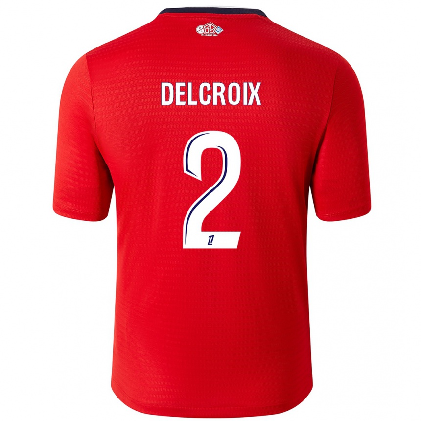 Kinder Fußball Céleste Delcroix #2 Rot Weiß Heimtrikot Trikot 2024/25 T-Shirt Luxemburg