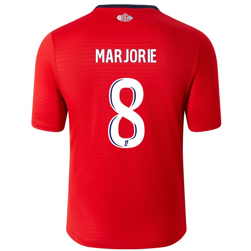 Kinder Fußball Marjorie #8 Rot Weiß Heimtrikot Trikot 2024/25 T-Shirt Luxemburg