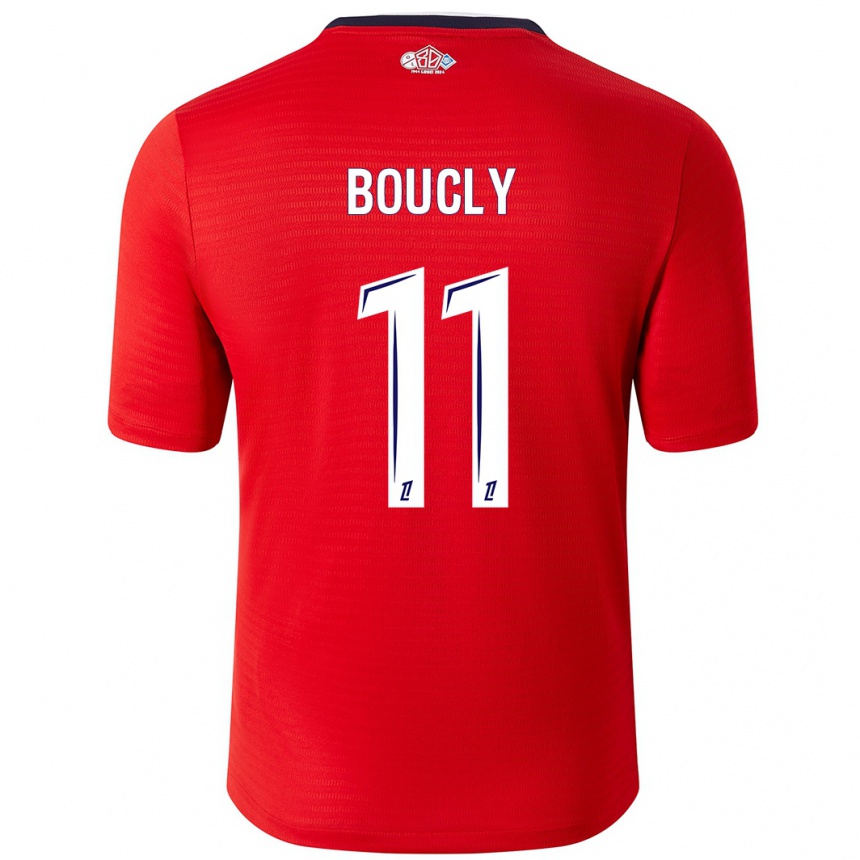 Kinder Fußball Maïté Boucly #11 Rot Weiß Heimtrikot Trikot 2024/25 T-Shirt Luxemburg