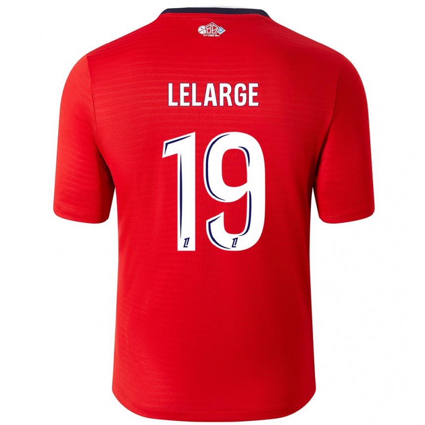 Kinder Fußball Claire Lelarge #19 Rot Weiß Heimtrikot Trikot 2024/25 T-Shirt Luxemburg