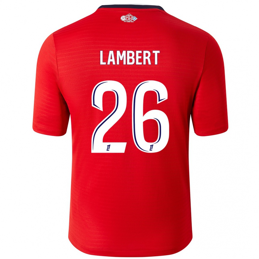 Kinder Fußball Anaïs Lambert #26 Rot Weiß Heimtrikot Trikot 2024/25 T-Shirt Luxemburg