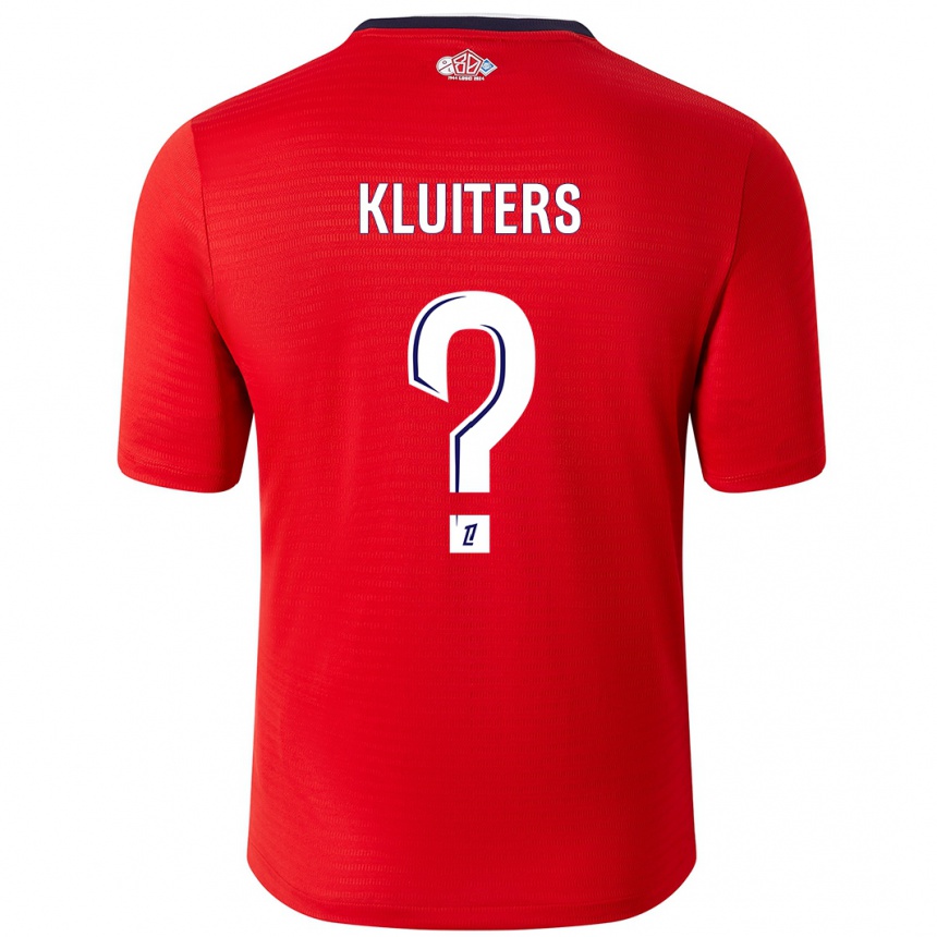 Kinder Fußball Luuk Kluiters #0 Rot Weiß Heimtrikot Trikot 2024/25 T-Shirt Luxemburg