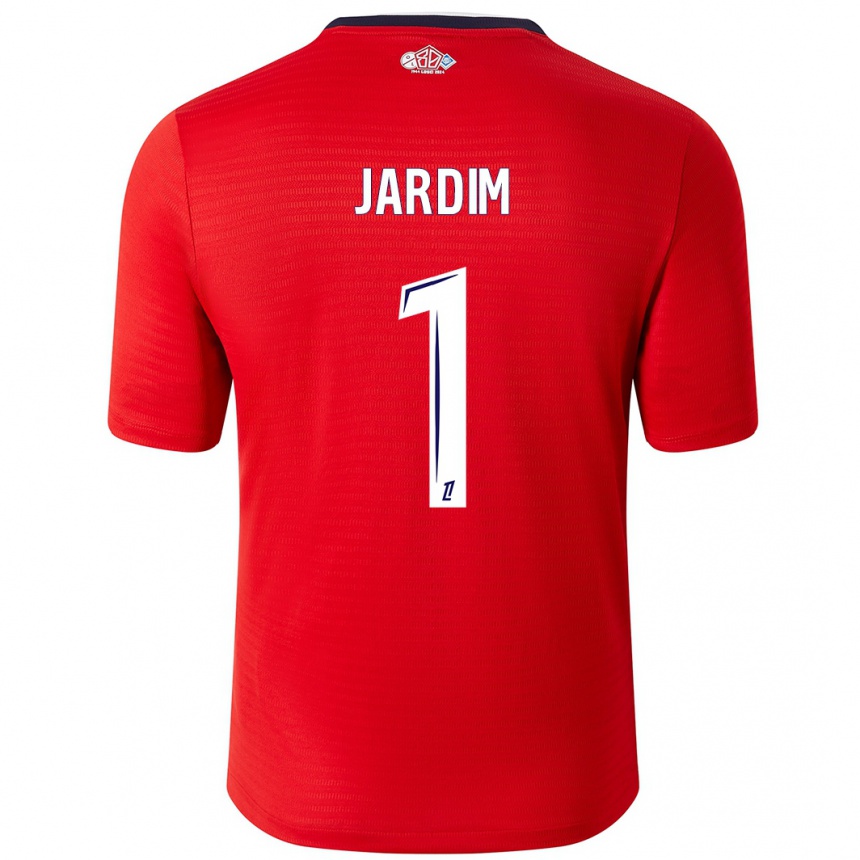 Kinder Fußball Leo Jardim #1 Rot Weiß Heimtrikot Trikot 2024/25 T-Shirt Luxemburg