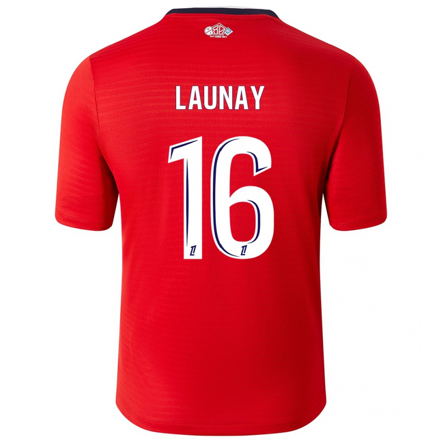 Kinder Fußball Elisa Launay #16 Rot Weiß Heimtrikot Trikot 2024/25 T-Shirt Luxemburg