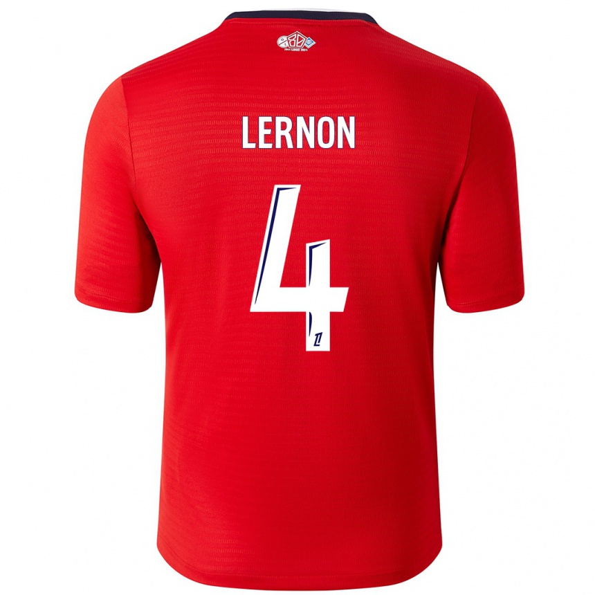 Kinder Fußball Jessica Lernon #4 Rot Weiß Heimtrikot Trikot 2024/25 T-Shirt Luxemburg