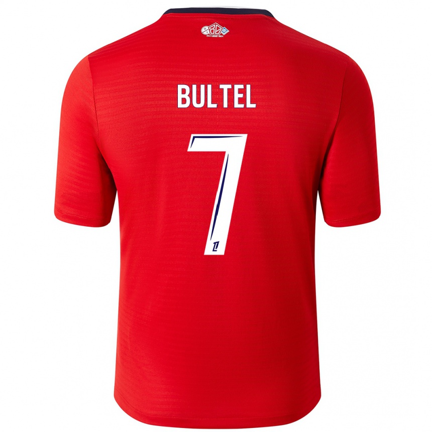 Kinder Fußball Ludivine Bultel #7 Rot Weiß Heimtrikot Trikot 2024/25 T-Shirt Luxemburg