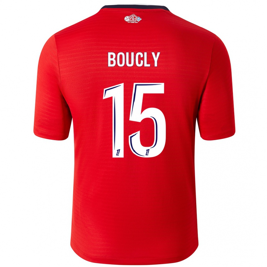 Kinder Fußball Maite Boucly #15 Rot Weiß Heimtrikot Trikot 2024/25 T-Shirt Luxemburg