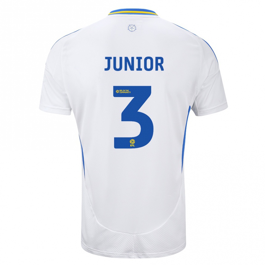 Kinder Fußball Junior Firpo #3 Weiß Blau Heimtrikot Trikot 2024/25 T-Shirt Luxemburg