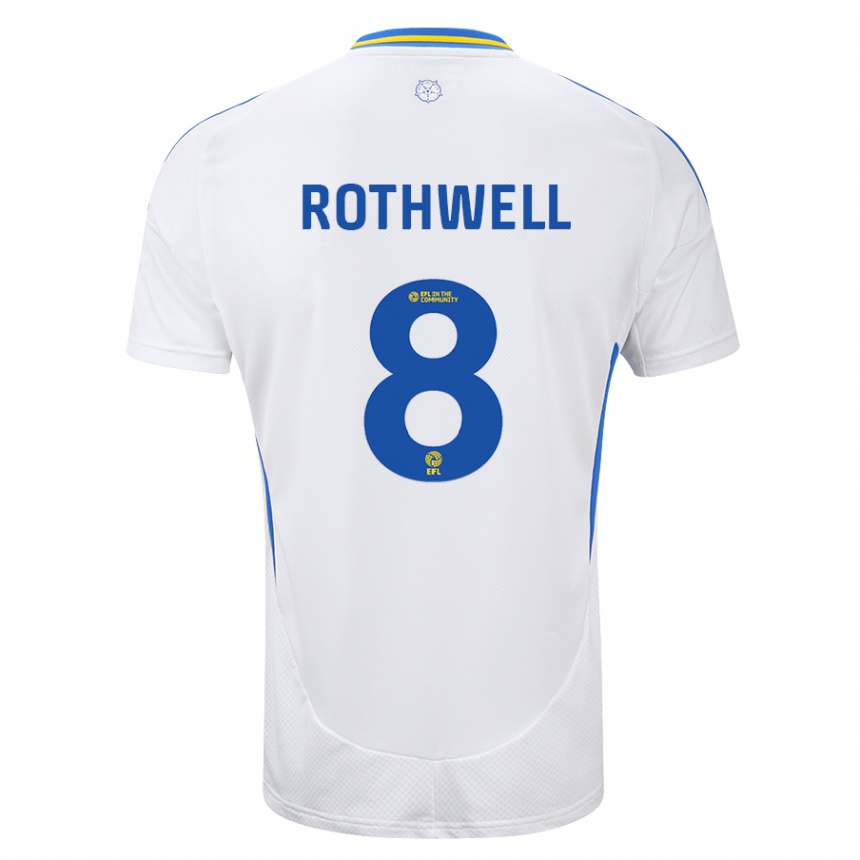 Kinder Fußball Joe Rothwell #8 Weiß Blau Heimtrikot Trikot 2024/25 T-Shirt Luxemburg