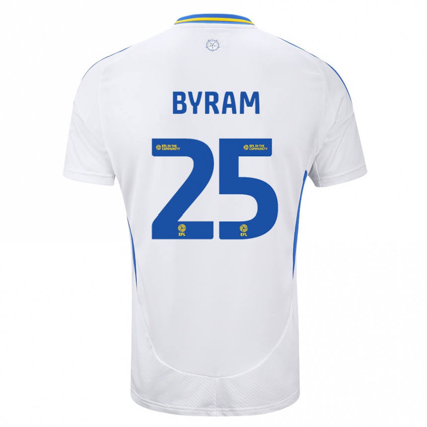 Kinder Fußball Sam Byram #25 Weiß Blau Heimtrikot Trikot 2024/25 T-Shirt Luxemburg