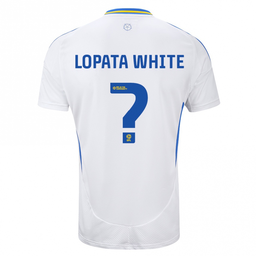 Kinder Fußball Reuben Lopata-White #0 Weiß Blau Heimtrikot Trikot 2024/25 T-Shirt Luxemburg