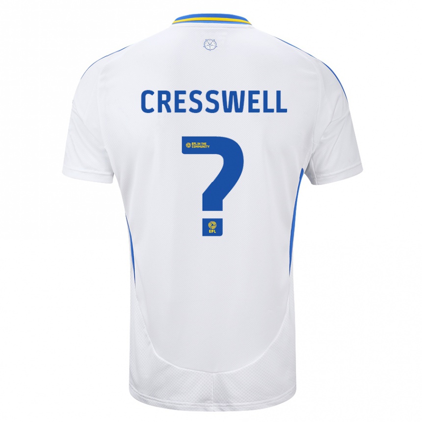 Kinder Fußball Alfie Cresswell #0 Weiß Blau Heimtrikot Trikot 2024/25 T-Shirt Luxemburg