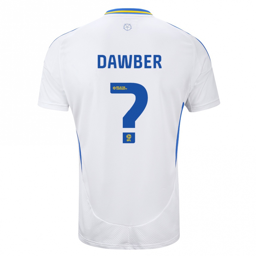 Kinder Fußball Oscar Dawber #0 Weiß Blau Heimtrikot Trikot 2024/25 T-Shirt Luxemburg