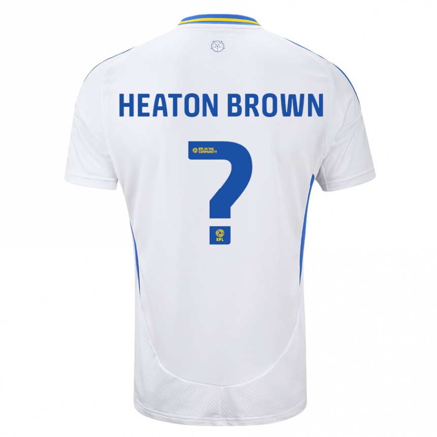 Kinder Fußball Heaton Brown #0 Weiß Blau Heimtrikot Trikot 2024/25 T-Shirt Luxemburg