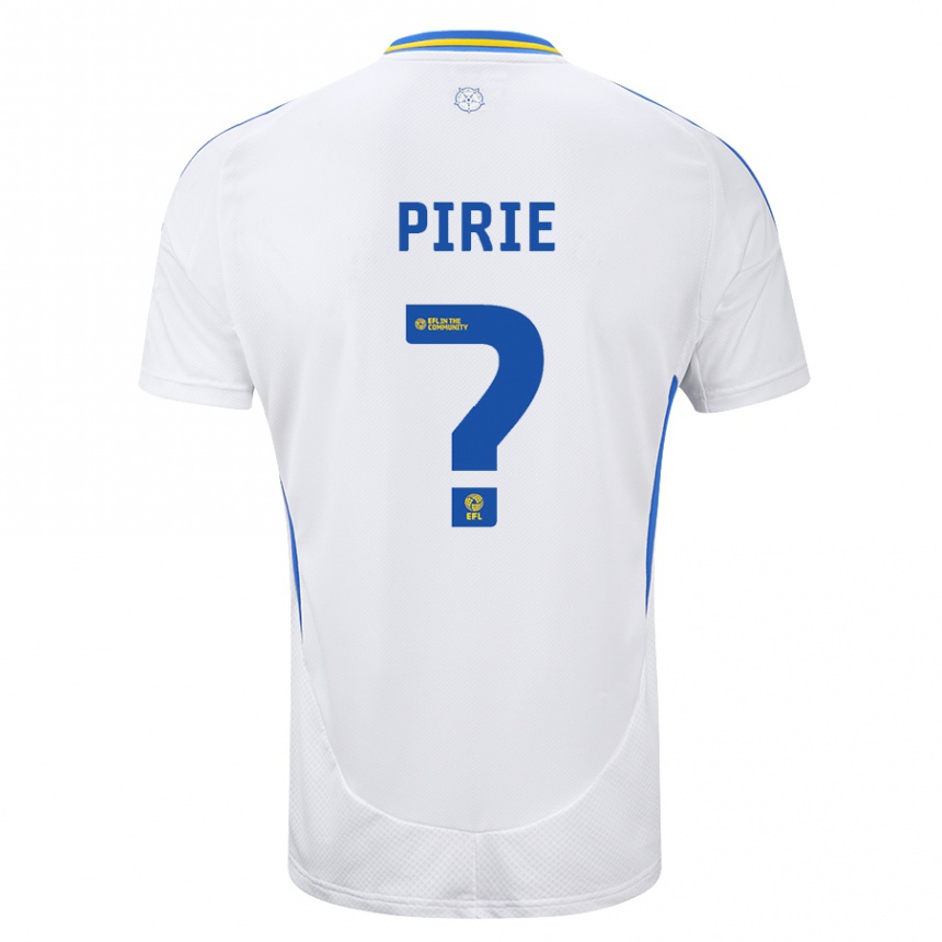 Kinder Fußball Lewis Pirie #0 Weiß Blau Heimtrikot Trikot 2024/25 T-Shirt Luxemburg