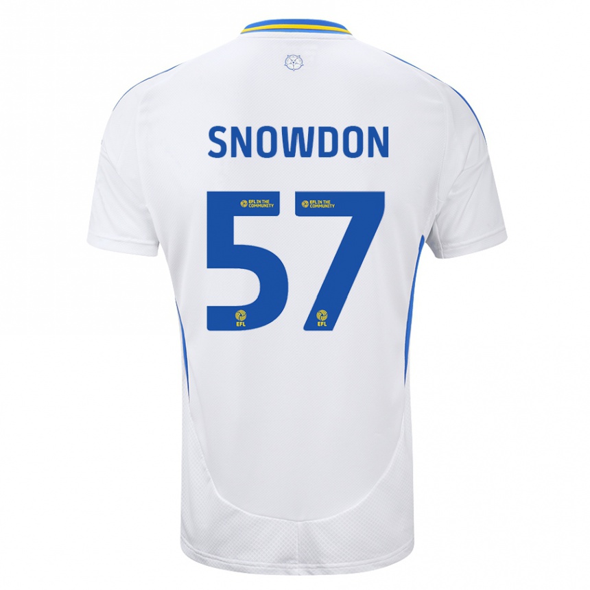 Kinder Fußball Joe Snowdon #57 Weiß Blau Heimtrikot Trikot 2024/25 T-Shirt Luxemburg