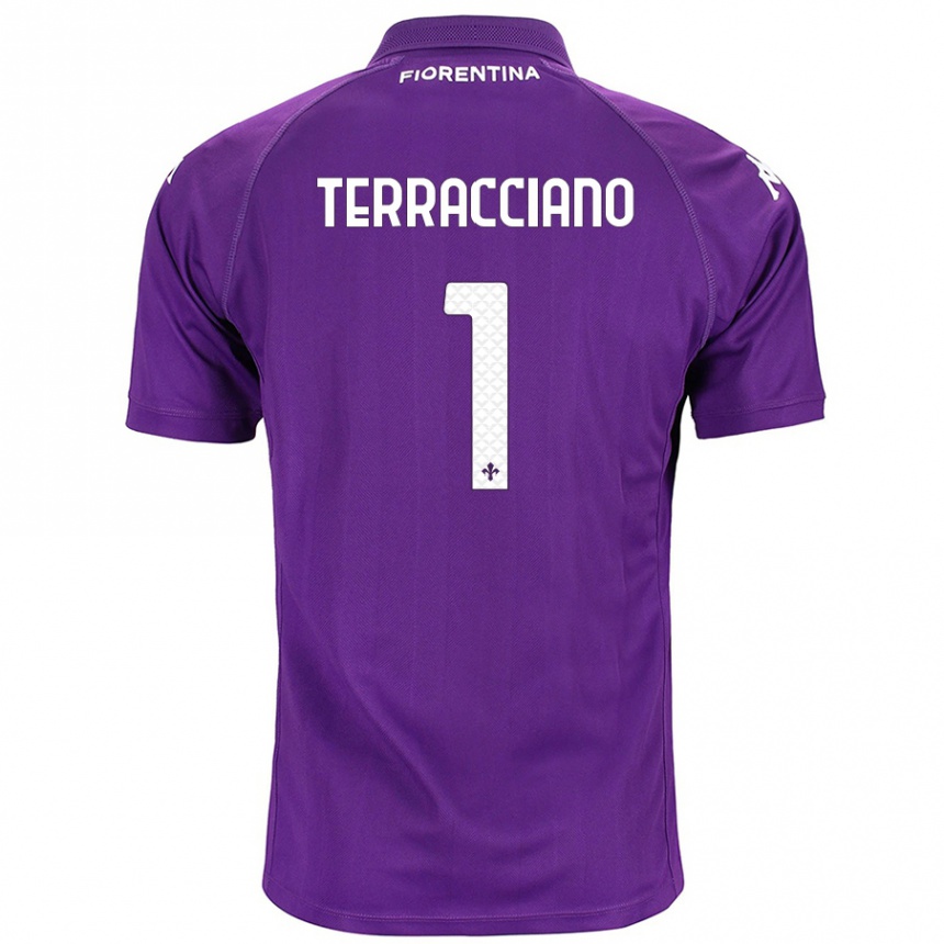 Kinder Fußball Pietro Terracciano #1 Violett Heimtrikot Trikot 2024/25 T-Shirt Luxemburg