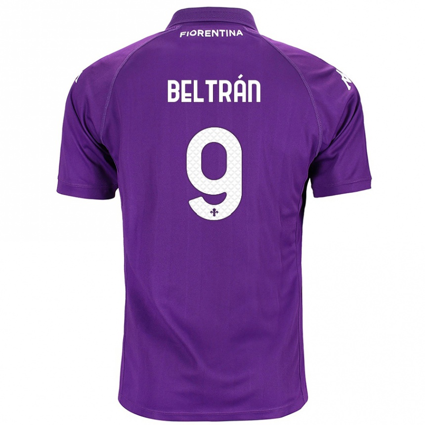 Kinder Fußball Lucas Beltrán #9 Violett Heimtrikot Trikot 2024/25 T-Shirt Luxemburg