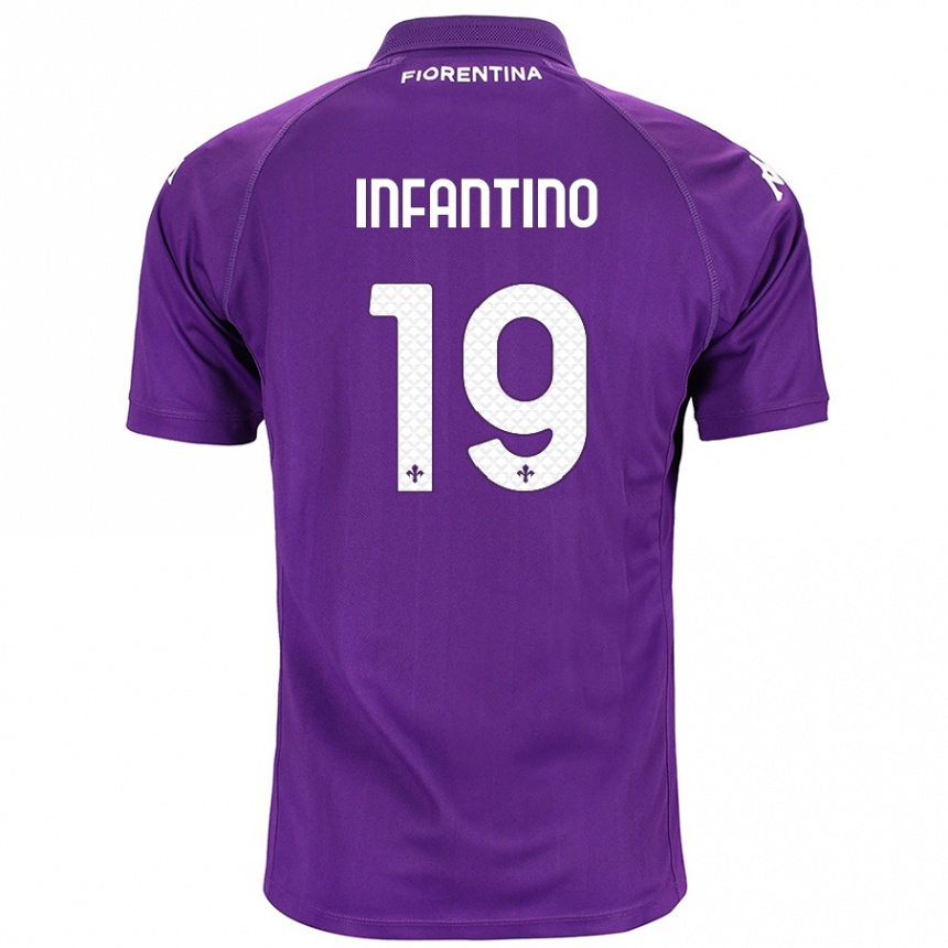 Kinder Fußball Gino Infantino #19 Violett Heimtrikot Trikot 2024/25 T-Shirt Luxemburg