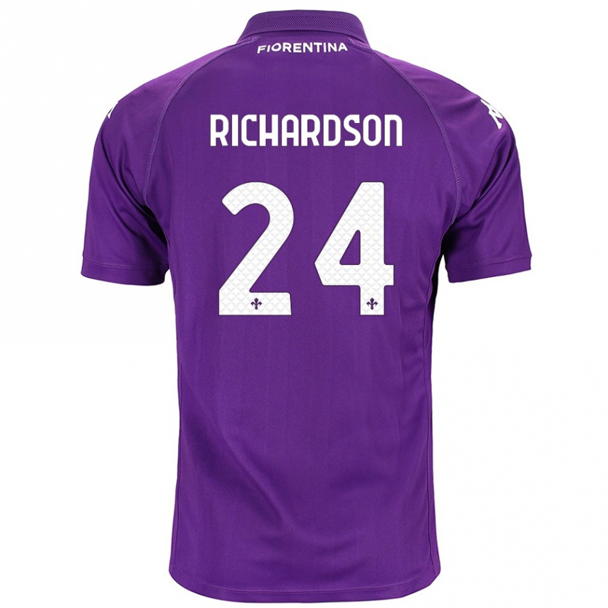 Kinder Fußball Amir Richardson #24 Violett Heimtrikot Trikot 2024/25 T-Shirt Luxemburg