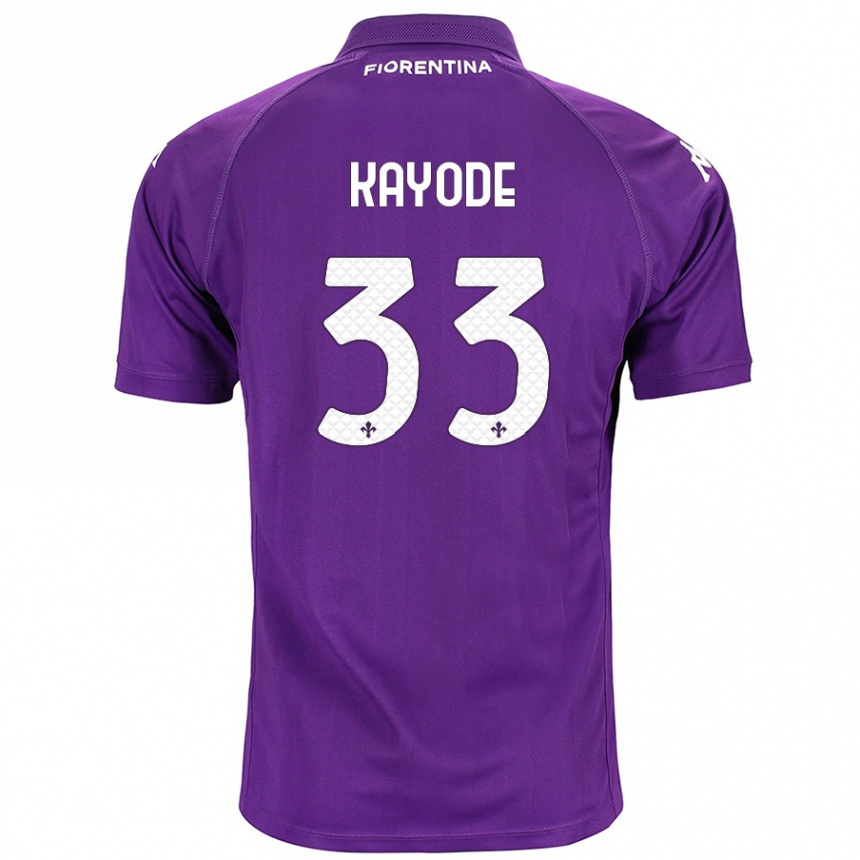 Kinder Fußball Michael Kayode #33 Violett Heimtrikot Trikot 2024/25 T-Shirt Luxemburg