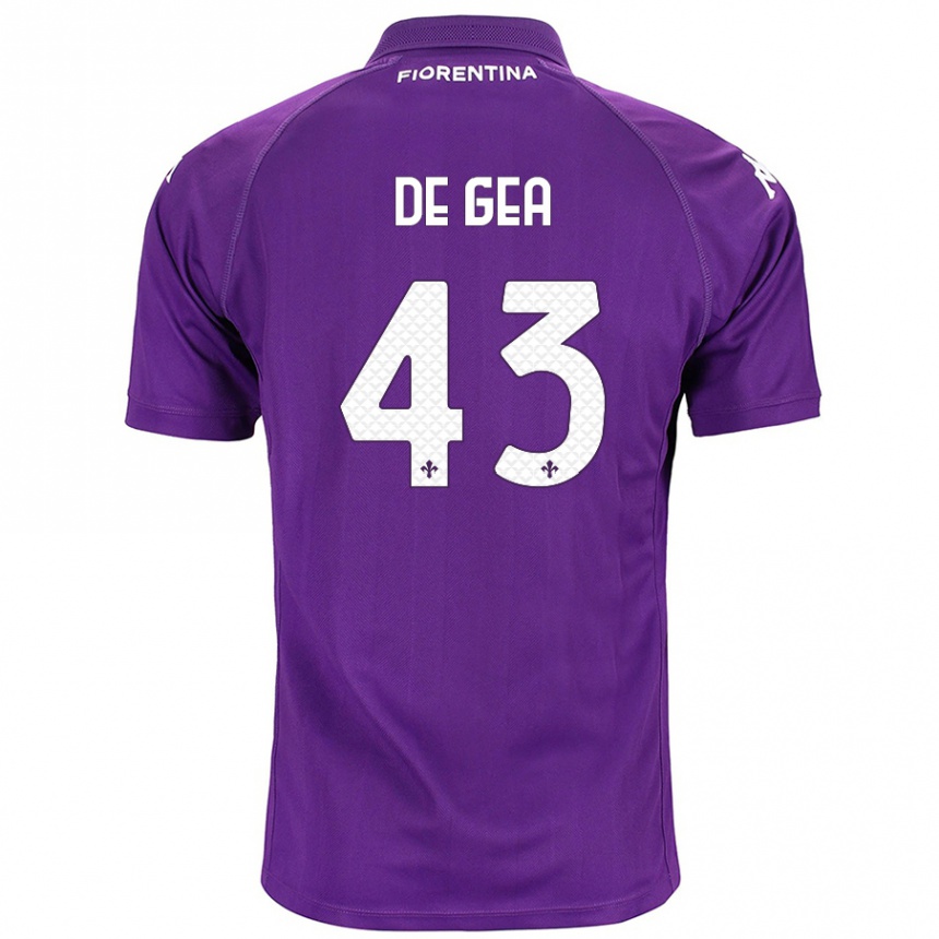 Kinder Fußball David De Gea #43 Violett Heimtrikot Trikot 2024/25 T-Shirt Luxemburg