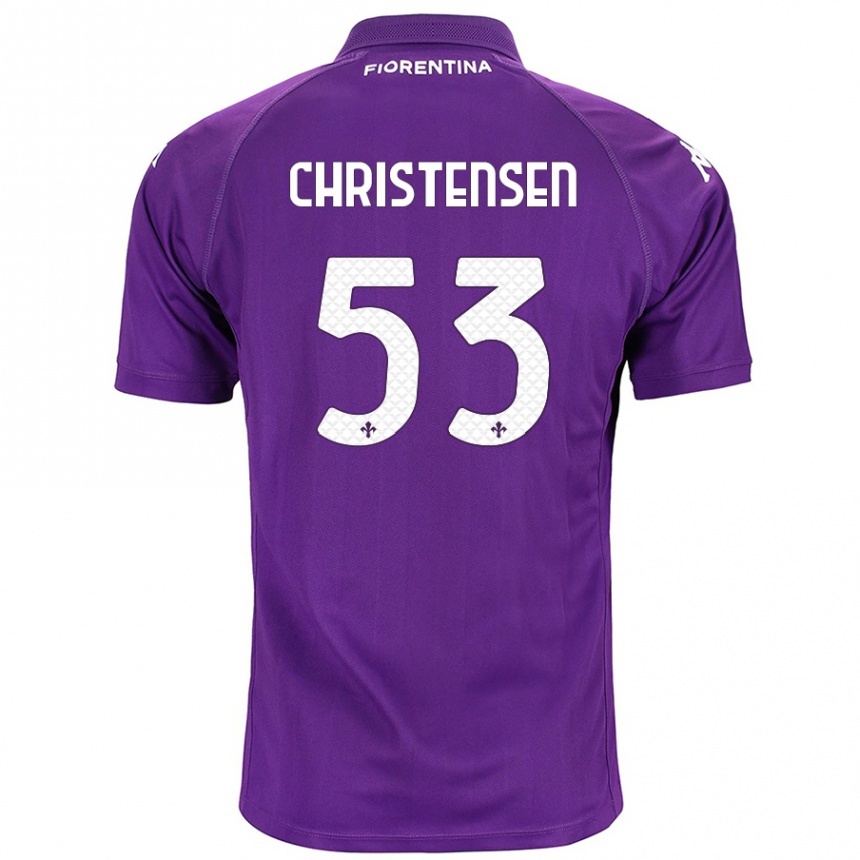 Kinder Fußball Oliver Christensen #53 Violett Heimtrikot Trikot 2024/25 T-Shirt Luxemburg