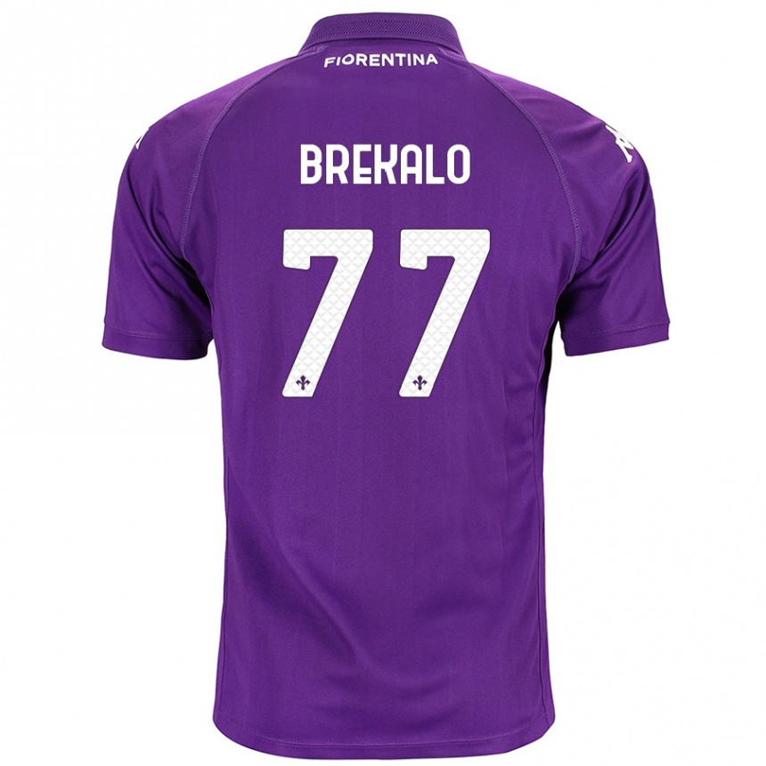 Kinder Fußball Josip Brekalo #77 Violett Heimtrikot Trikot 2024/25 T-Shirt Luxemburg