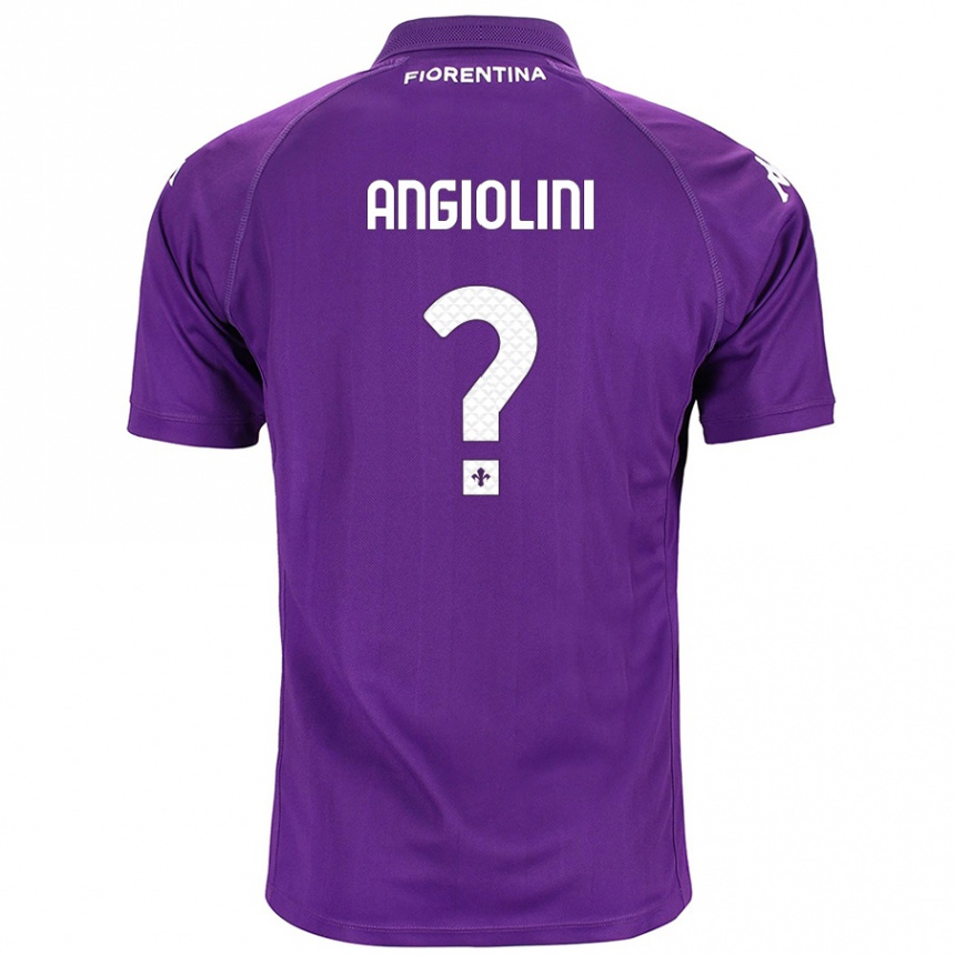 Kinder Fußball Gianmarco Angiolini #0 Violett Heimtrikot Trikot 2024/25 T-Shirt Luxemburg