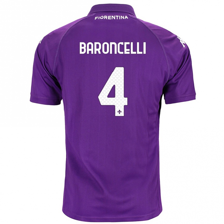 Kinder Fußball Leonardo Baroncelli #4 Violett Heimtrikot Trikot 2024/25 T-Shirt Luxemburg