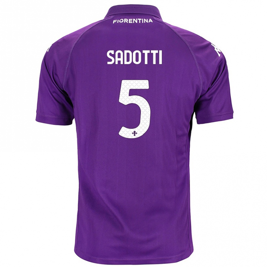 Kinder Fußball Edoardo Sadotti #5 Violett Heimtrikot Trikot 2024/25 T-Shirt Luxemburg