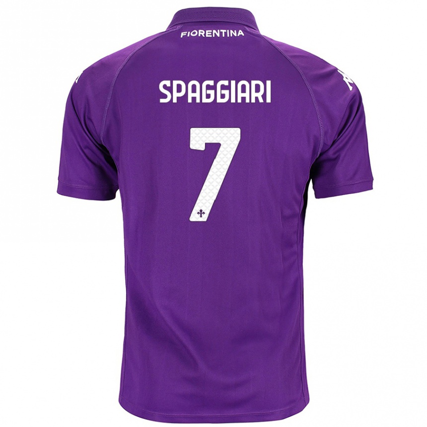 Kinder Fußball Riccardo Spaggiari #7 Violett Heimtrikot Trikot 2024/25 T-Shirt Luxemburg