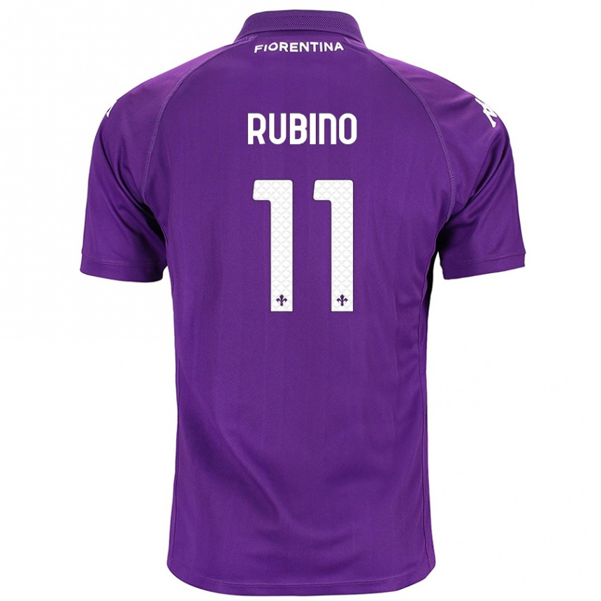 Kinder Fußball Tommaso Rubino #11 Violett Heimtrikot Trikot 2024/25 T-Shirt Luxemburg