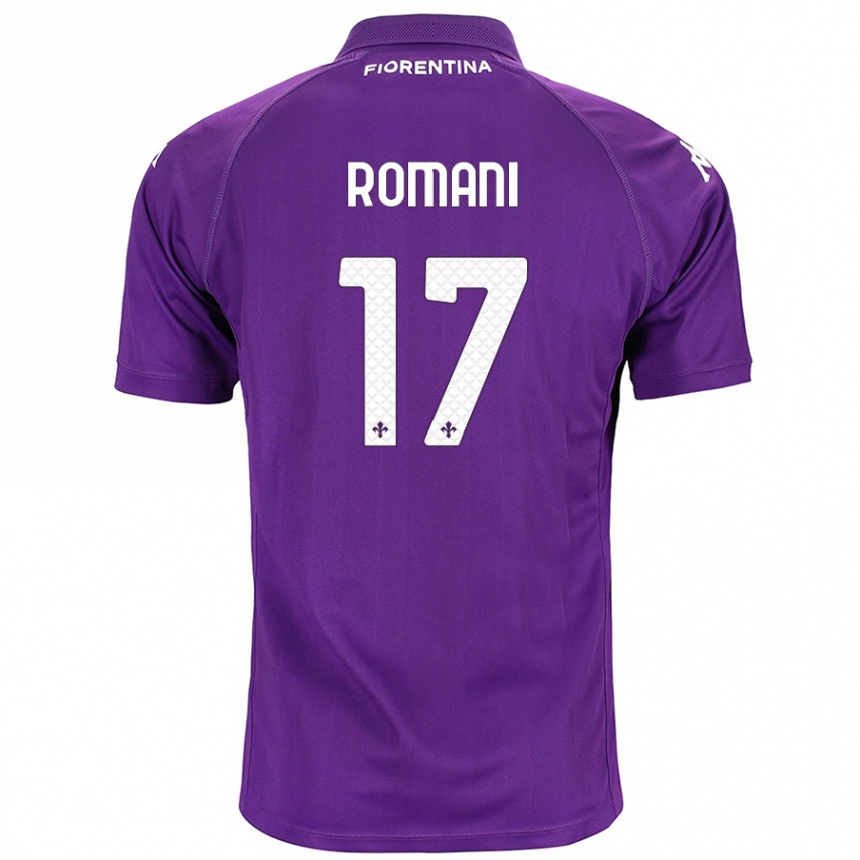 Kinder Fußball Lorenzo Romani #17 Violett Heimtrikot Trikot 2024/25 T-Shirt Luxemburg