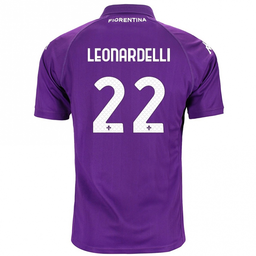 Kinder Fußball Pietro Leonardelli #22 Violett Heimtrikot Trikot 2024/25 T-Shirt Luxemburg