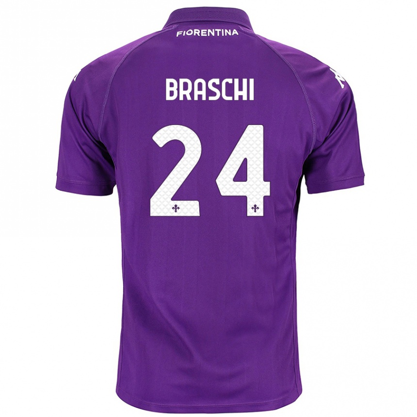 Kinder Fußball Riccardo Braschi #24 Violett Heimtrikot Trikot 2024/25 T-Shirt Luxemburg