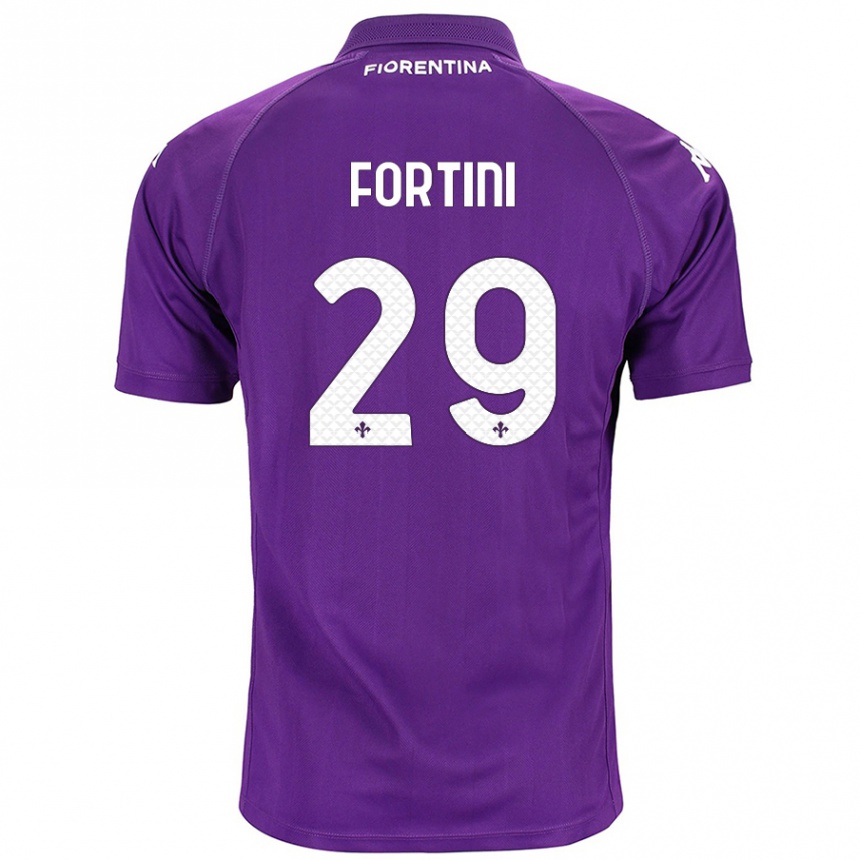 Kinder Fußball Niccolò Fortini #29 Violett Heimtrikot Trikot 2024/25 T-Shirt Luxemburg