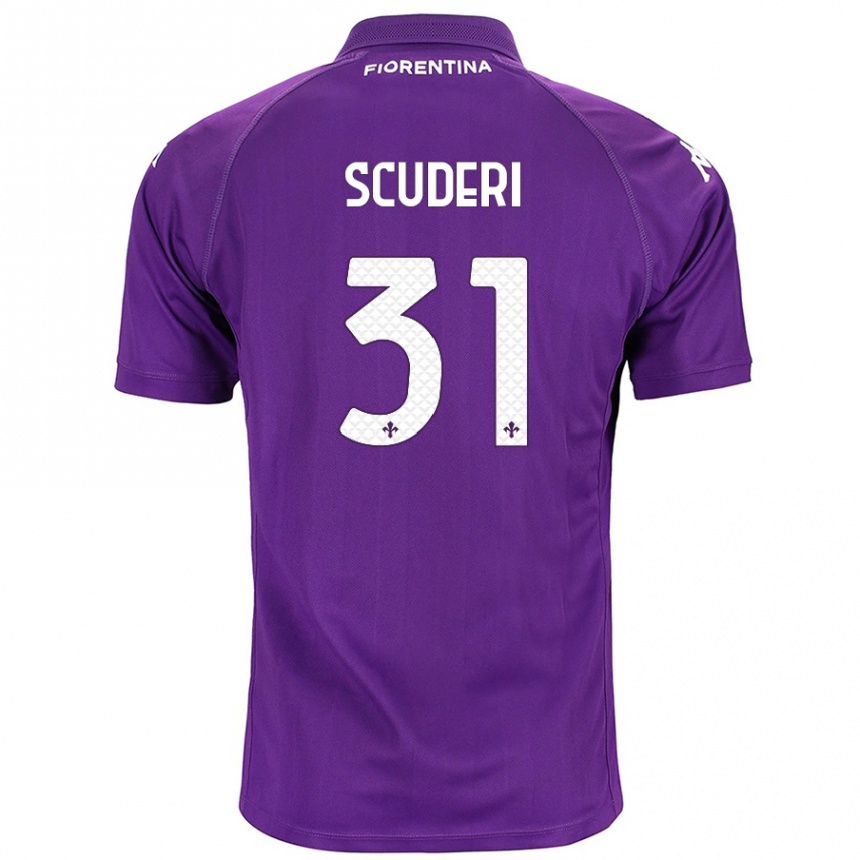 Kinder Fußball Giulio Scuderi #31 Violett Heimtrikot Trikot 2024/25 T-Shirt Luxemburg