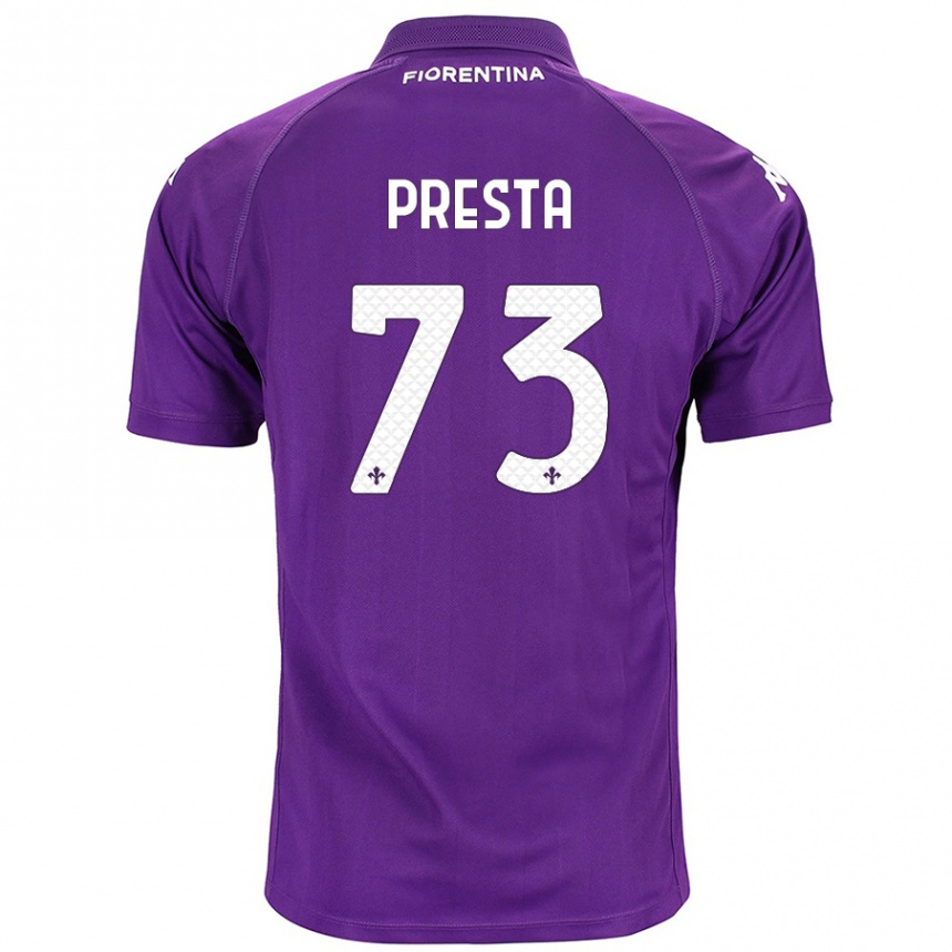 Kinder Fußball Francesco Presta #73 Violett Heimtrikot Trikot 2024/25 T-Shirt Luxemburg