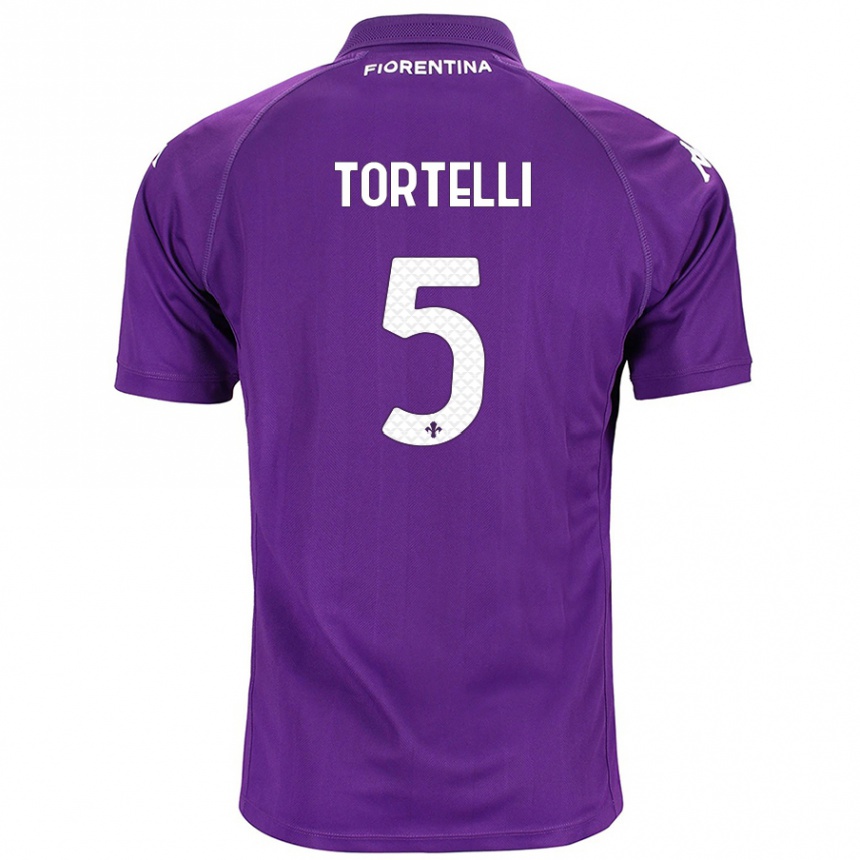 Kinder Fußball Alice Tortelli #5 Violett Heimtrikot Trikot 2024/25 T-Shirt Luxemburg