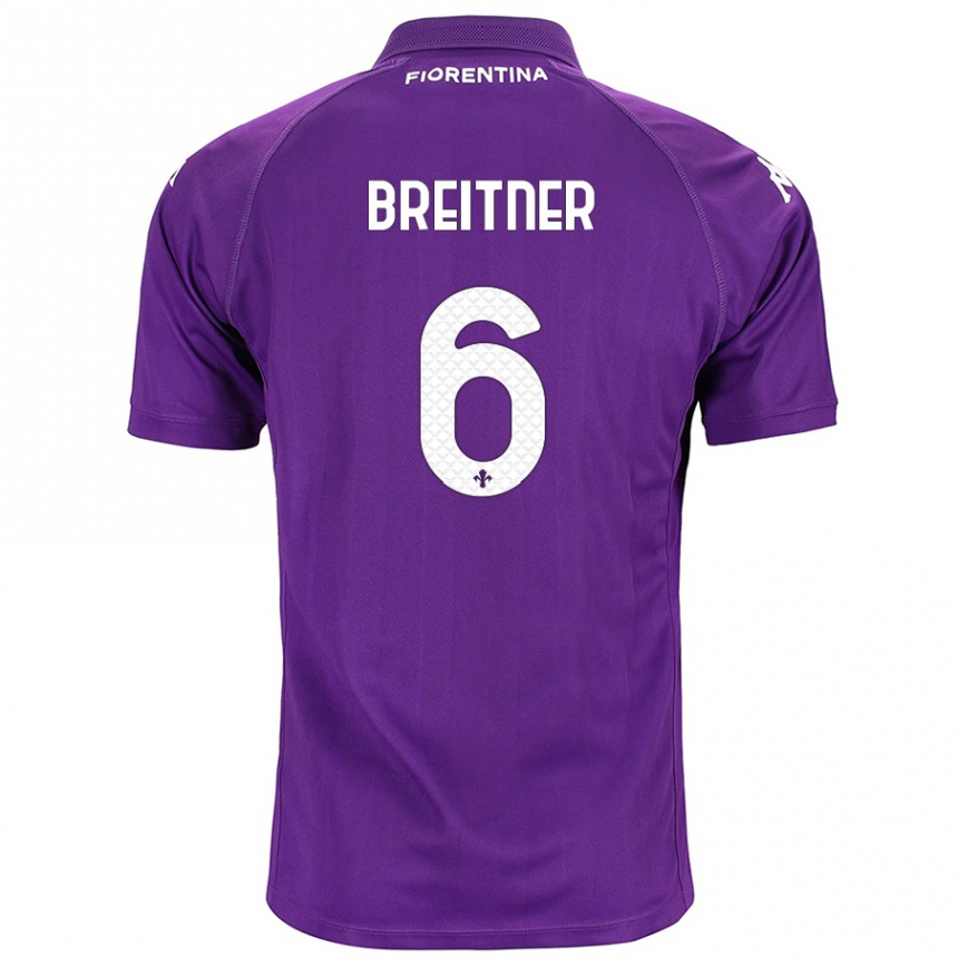 Kinder Fußball Stephanie Breitner #6 Violett Heimtrikot Trikot 2024/25 T-Shirt Luxemburg